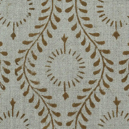 Sharra Botanical Block Print Linen Fabric