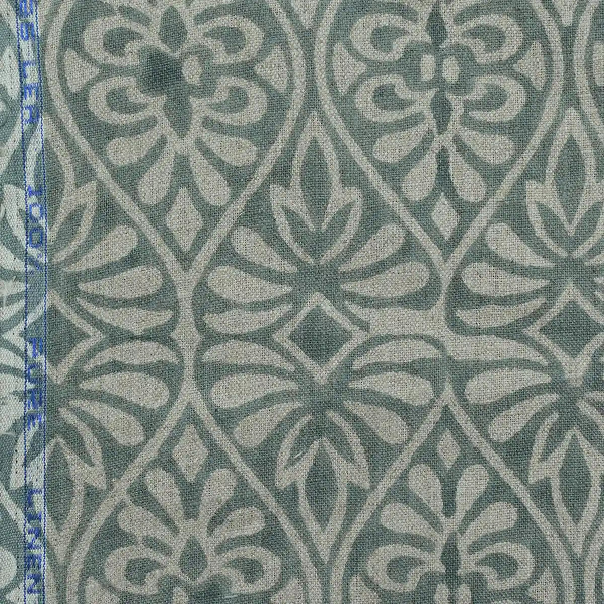 Leira Geometric Hand Block Print Linen Fabric