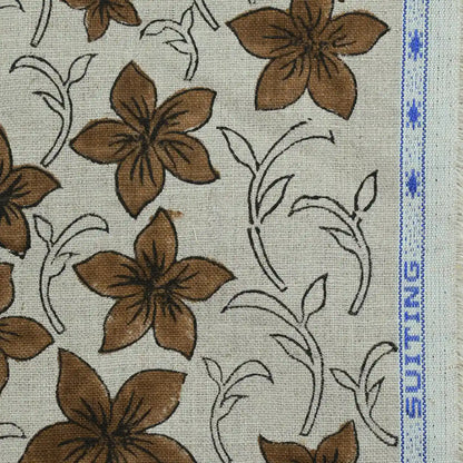 Jacquard Floral Block Prinrt Linen Fabric