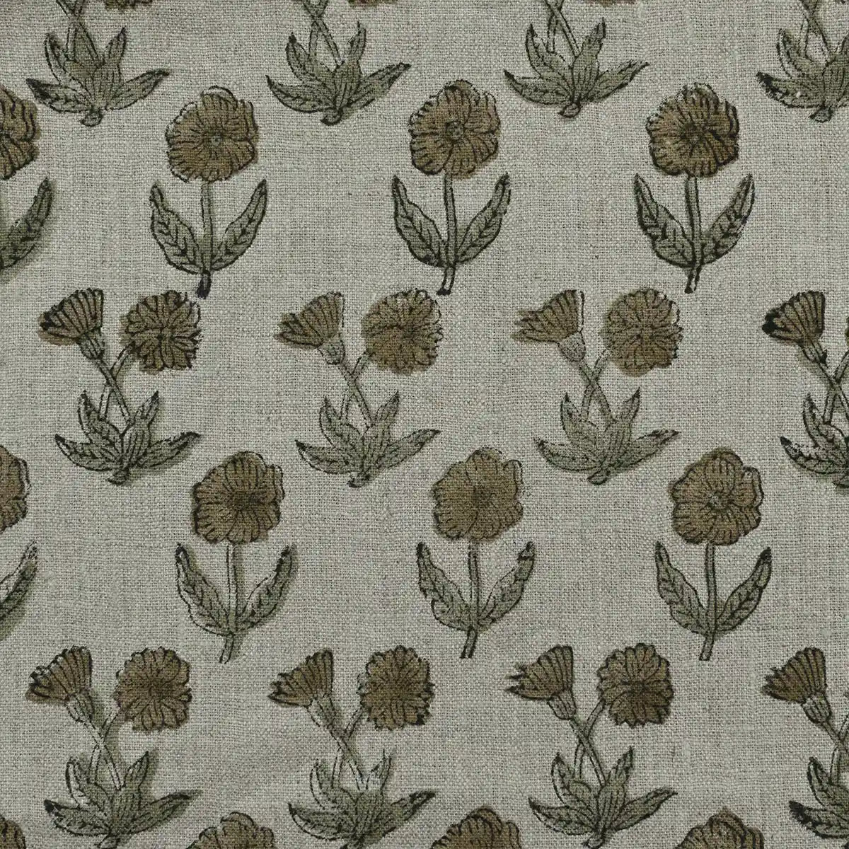 Pintrix Block Print Handloom Linen Fabric