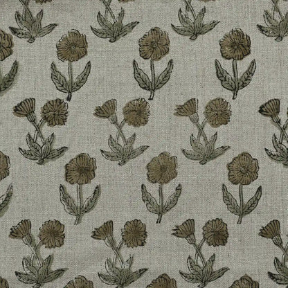 Pintrix Block Print Handloom Linen Fabric