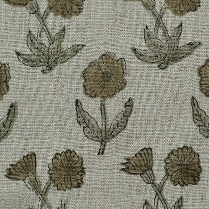 Pintrix Block Print Handloom Linen Fabric