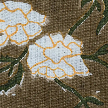 Gwyrell Floral Hand Block Printed Linen Fabric