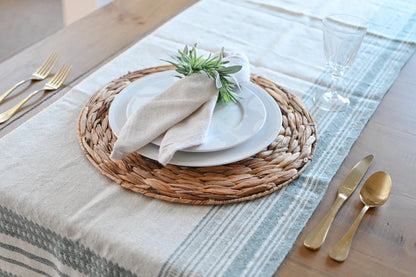 Bhujodi Table Runner - Blue and Cream - Maple Village Lane