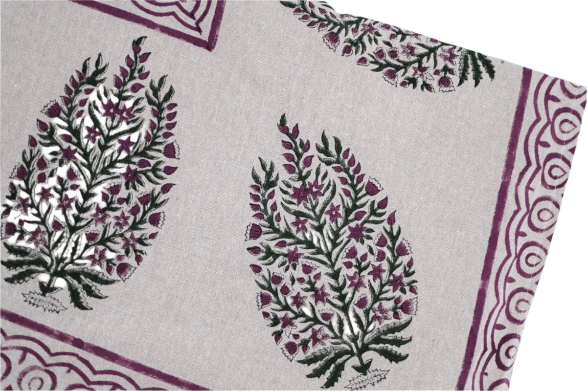 Hannah Floral Block Print Tablecloth - Maple Village Lane