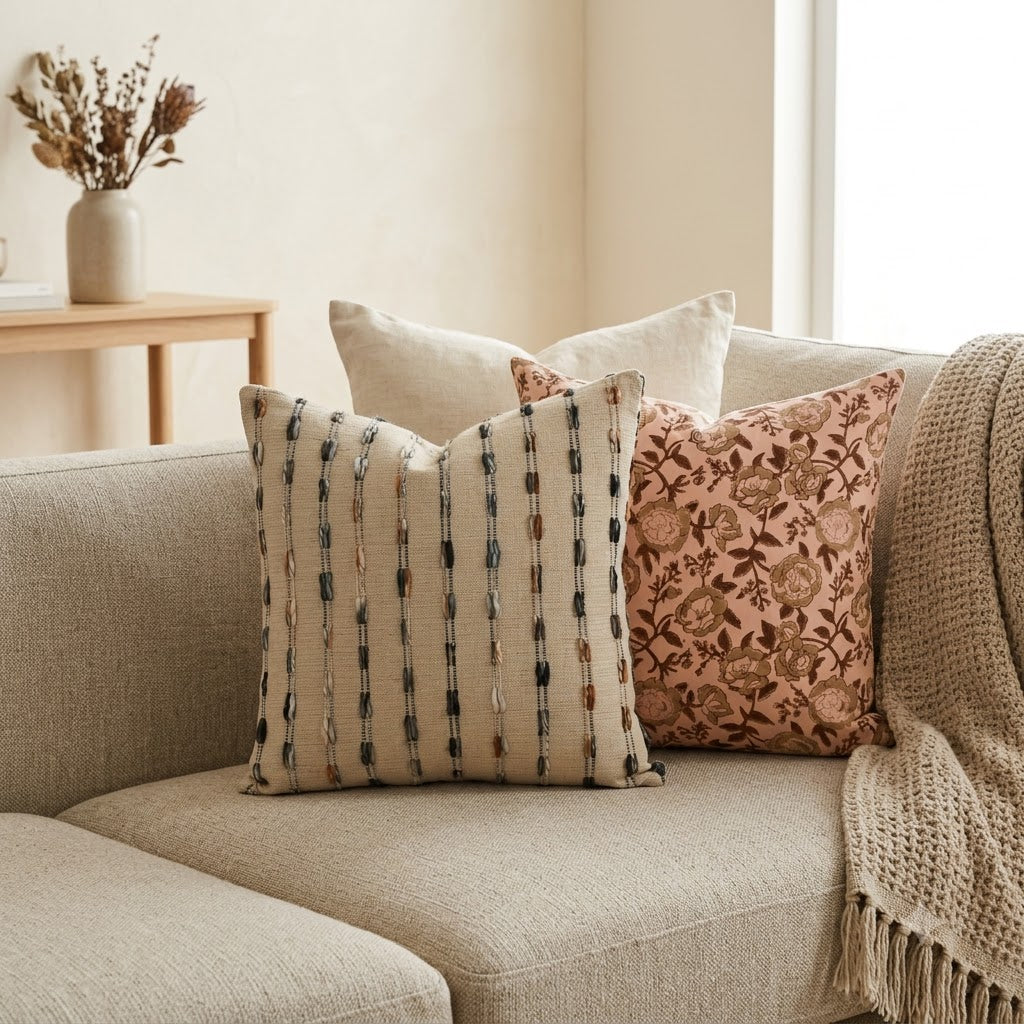 Malcolm Textured Neutral Cushion Cover