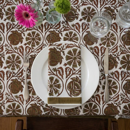 Moss Green Medallion Table Napkin
