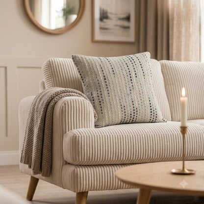 Omar Blue Striped Cushion Cover
