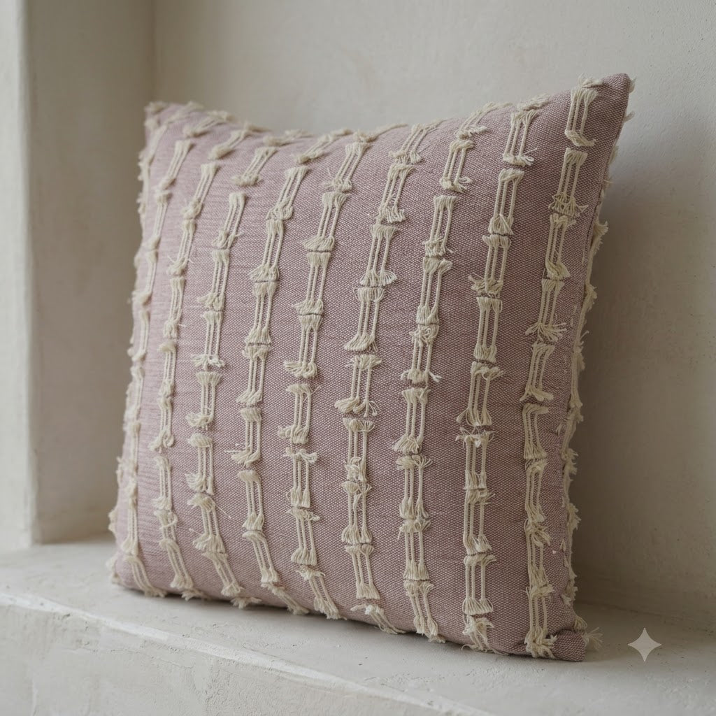 Neil Blush Pink Textured Cushion Cover