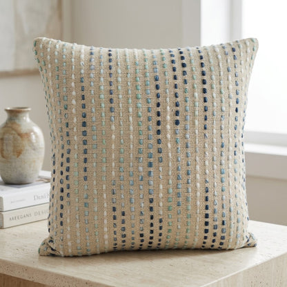Omar Blue Striped Cushion Cover