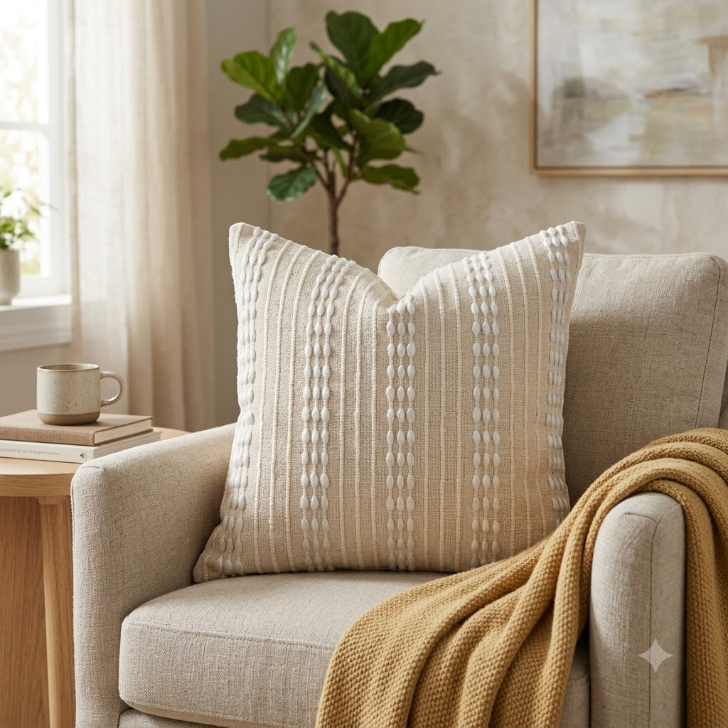 Reginald Stitched Stripe Cushion Cover
