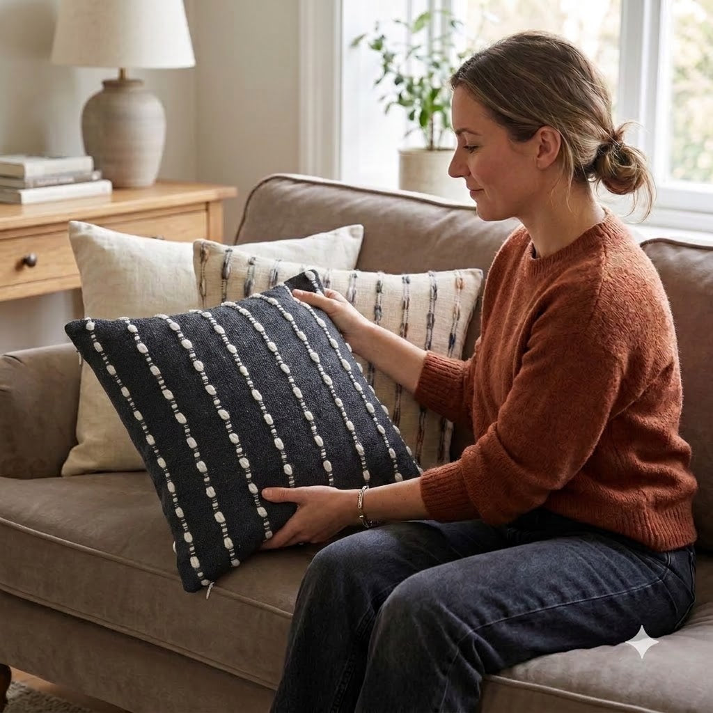 Francis Charcoal Textured Cushion Cover