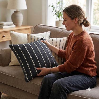 Francis Charcoal Textured Cushion Cover