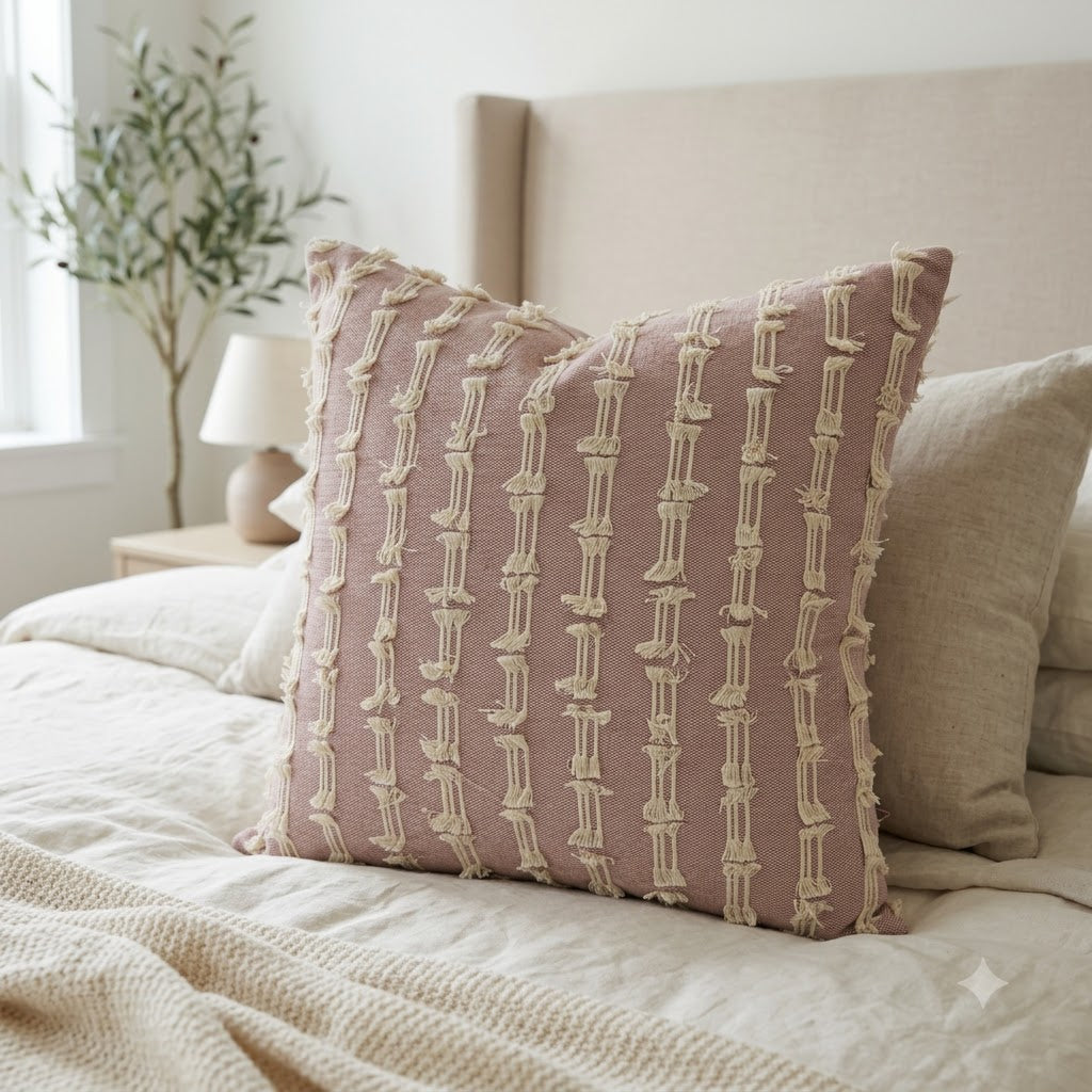 Neil Blush Pink Textured Cushion Cover