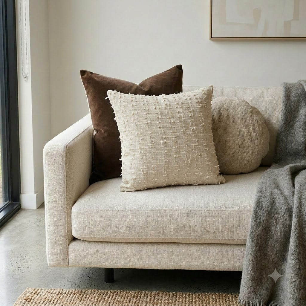 Percy Cream Textured Cushion Cover