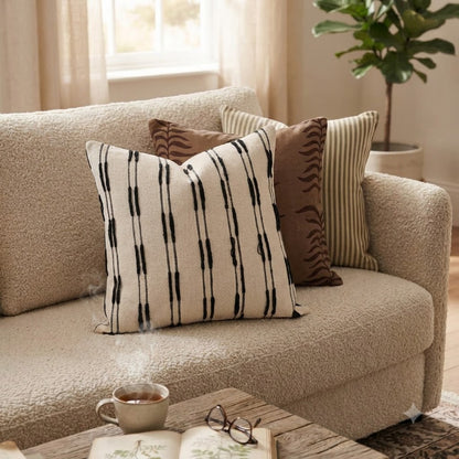 Dustin Mocha line Textured Cushion Cover