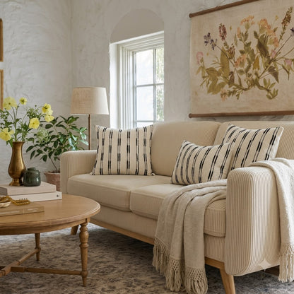Dustin Mocha line Textured Cushion Cover