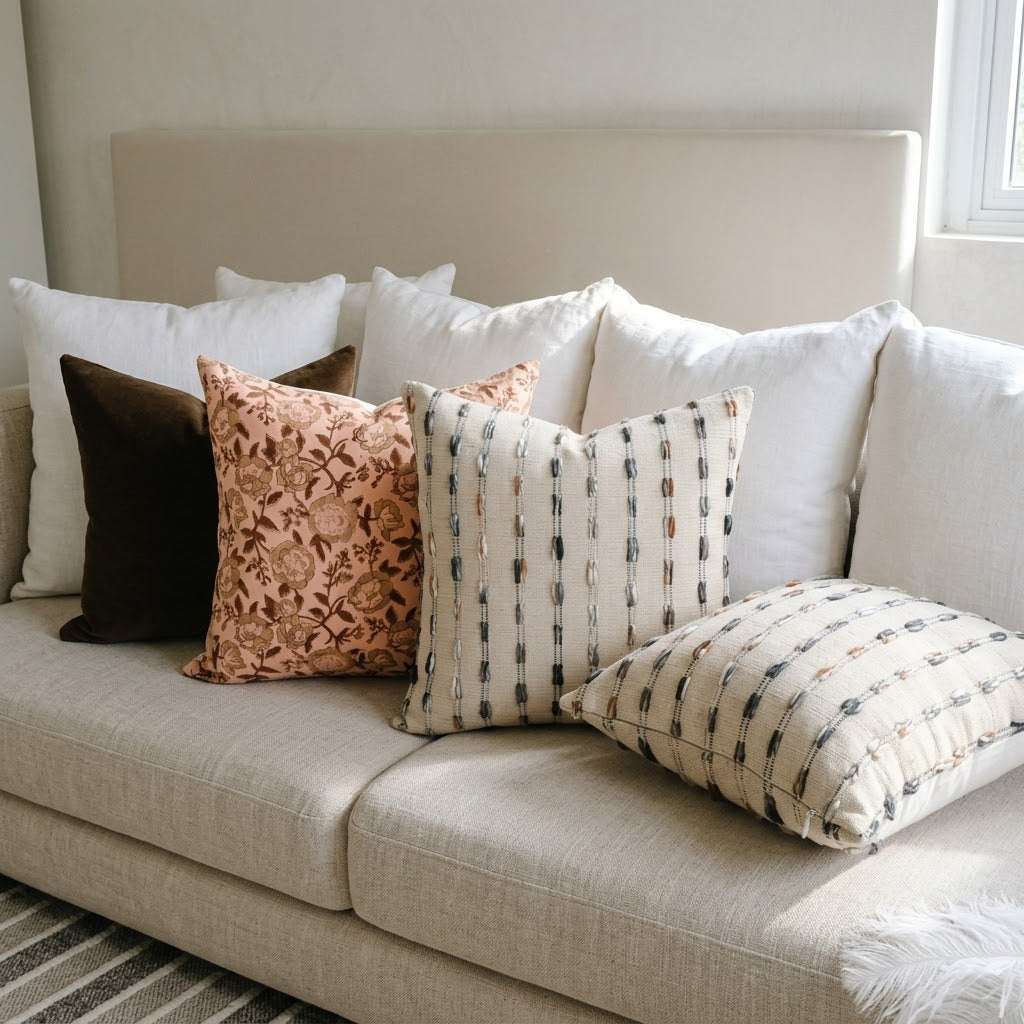 Malcolm Textured Neutral Cushion Cover