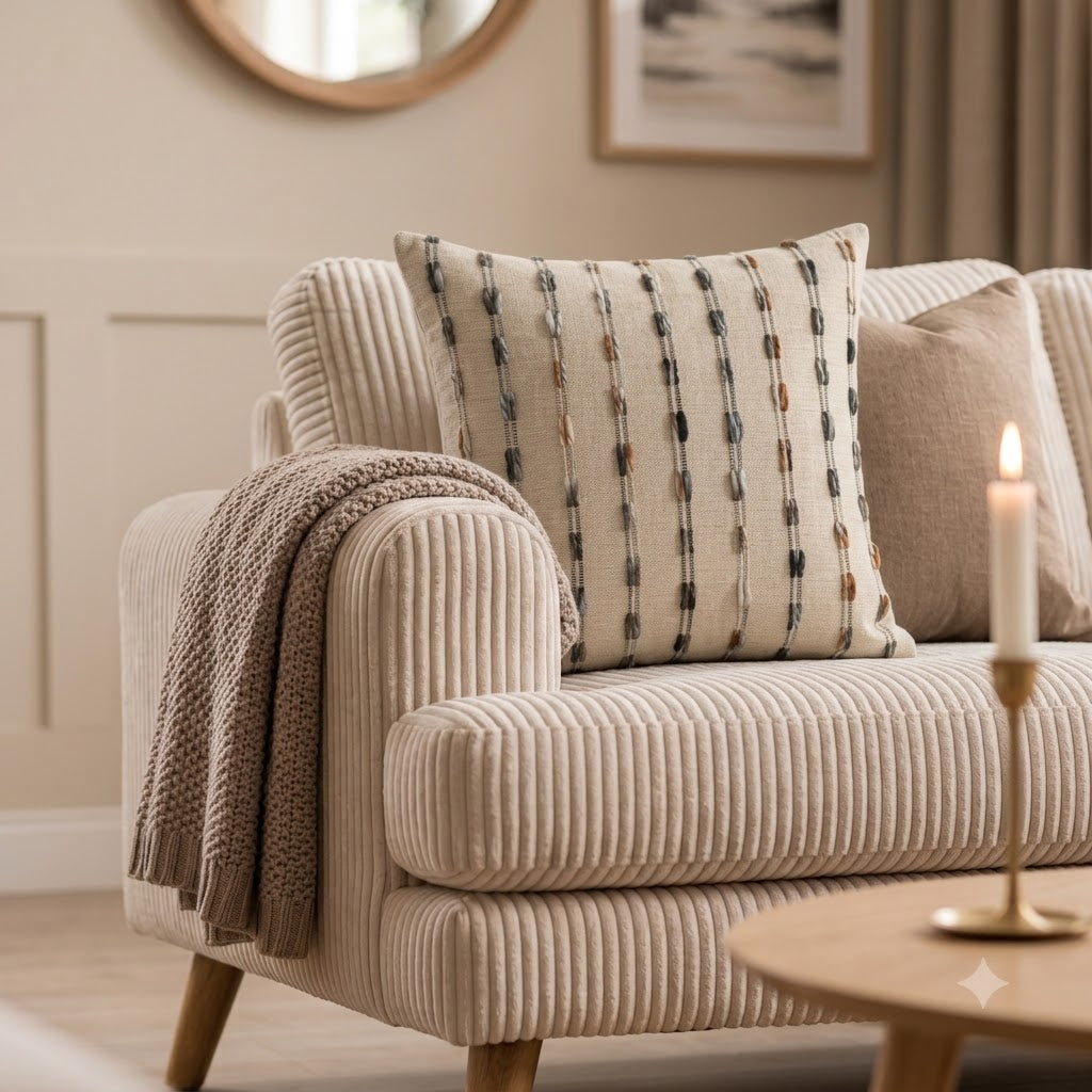 Malcolm Textured Neutral Cushion Cover