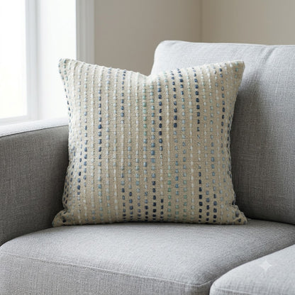 Omar Blue Striped Cushion Cover