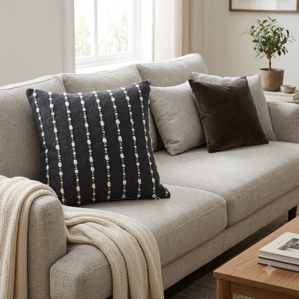 Francis Charcoal Textured Cushion Cover