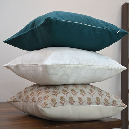 Handcrafted Linen Block Print Pillow Coverhceqoiascoisan