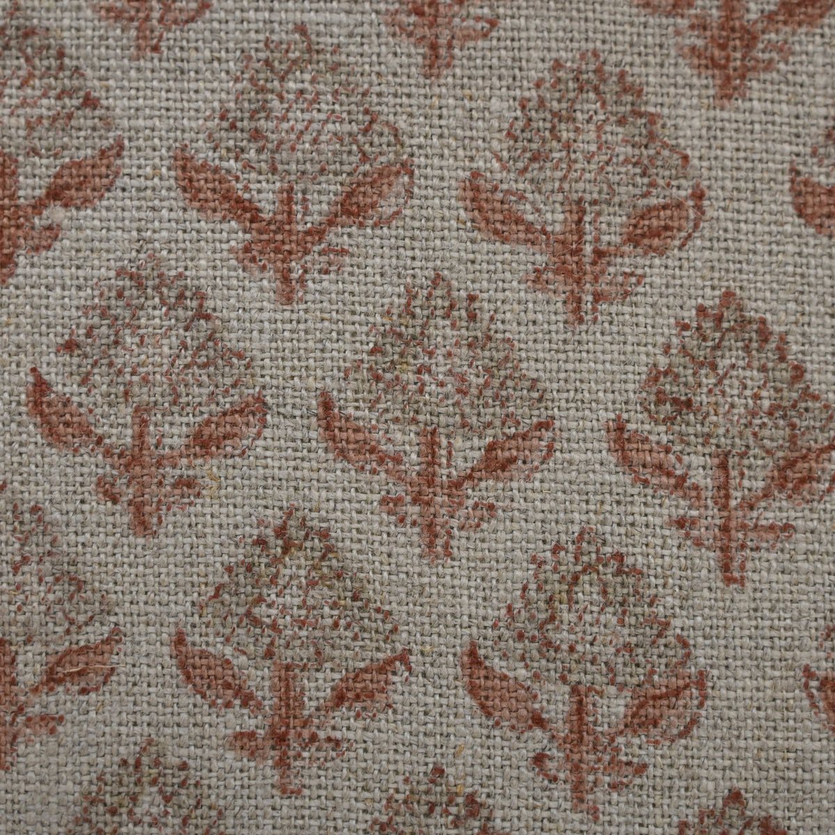 Brooke Grey Linen Block Print Pillow Cover