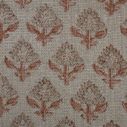 Brooke Grey Linen Block Print Pillow Cover