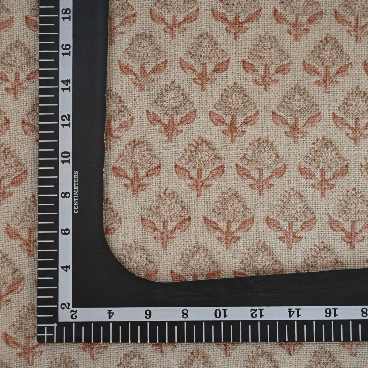 Brooke Grey Linen Block Print Pillow Cover
