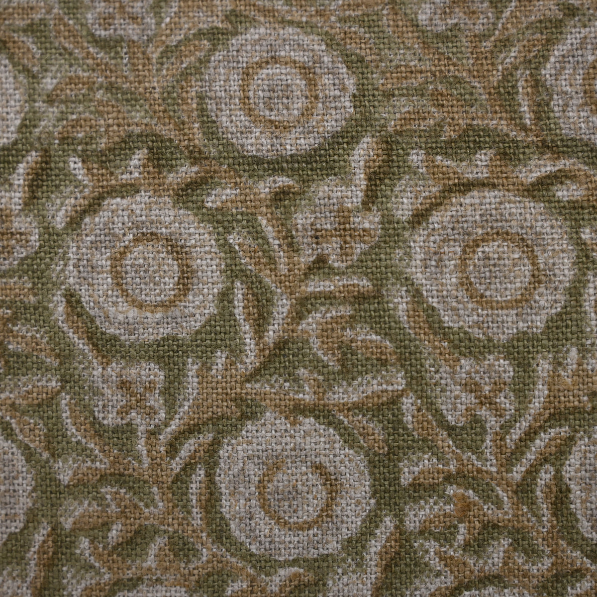 Valerie Moss Green Linen Block Print Pillow Cover