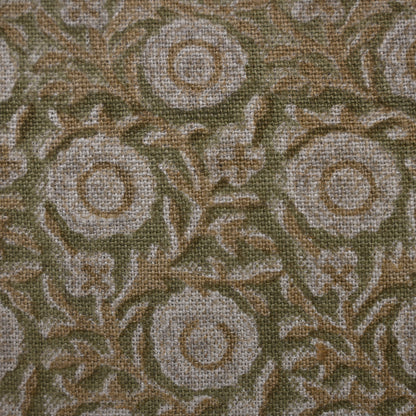 Valerie Moss Green Linen Block Print Pillow Cover