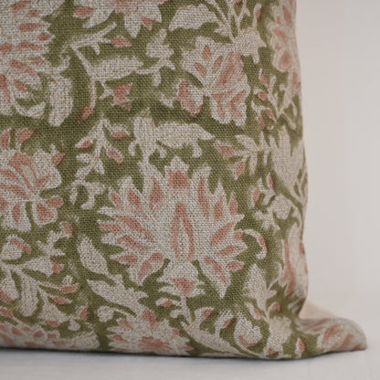 Jocelyn Dusty Linen Block Print Pillow Cover
