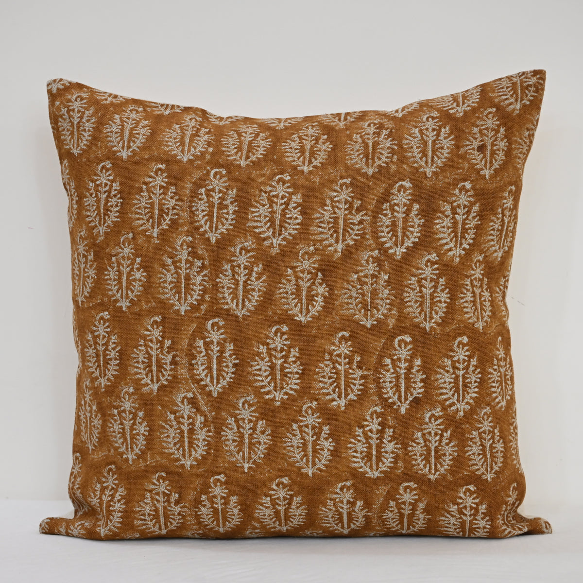 Trinity Ivory Linen Block Print Pillow Cover