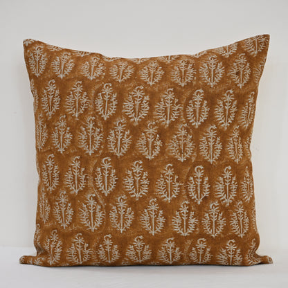 Trinity Ivory Linen Block Print Pillow Cover