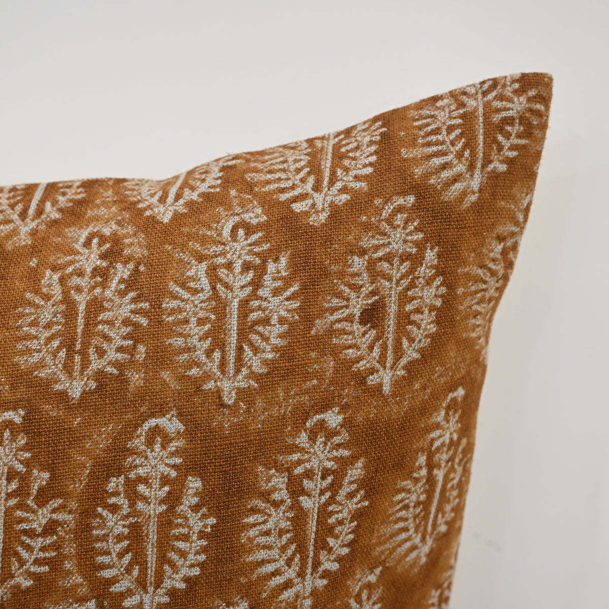 Trinity Ivory Linen Block Print Pillow Cover