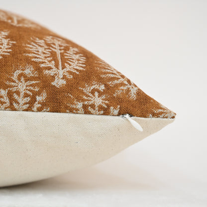 Trinity Ivory Linen Block Print Pillow Cover