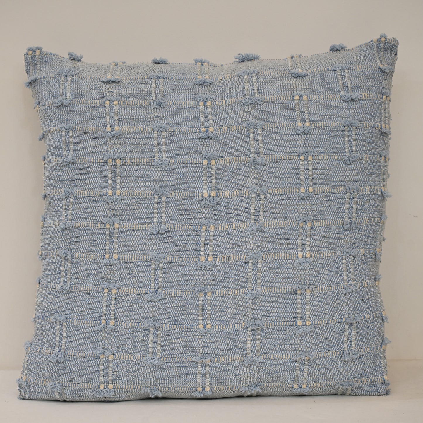 Reid Blue Fringe Cushion Cover