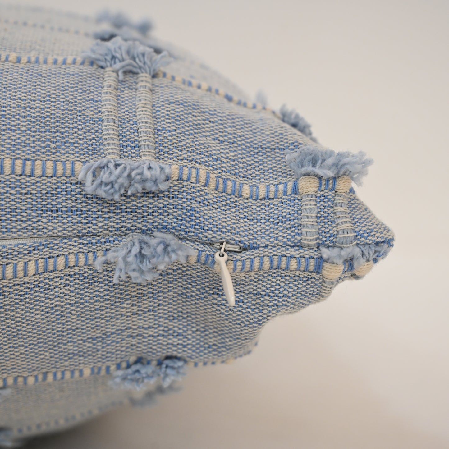Reid Blue Fringe Cushion Cover