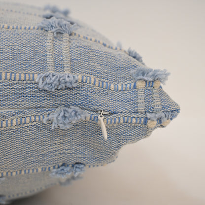 Reid Blue Fringe Cushion Cover