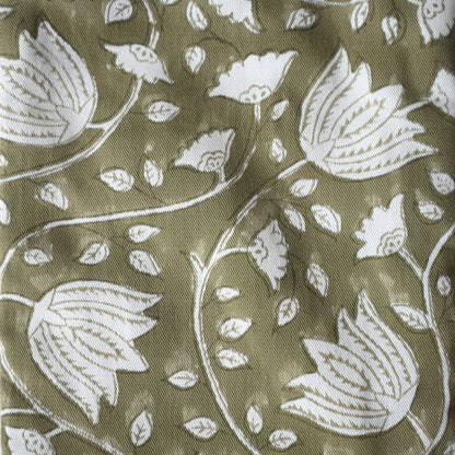 Olive Lotus Print Christmas Stocking