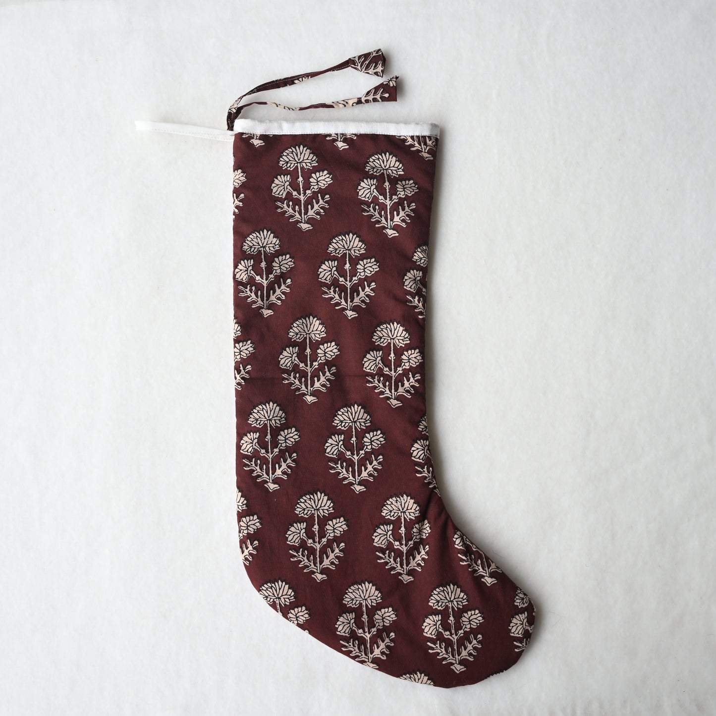 Burgundy Cypress Floral Stocking