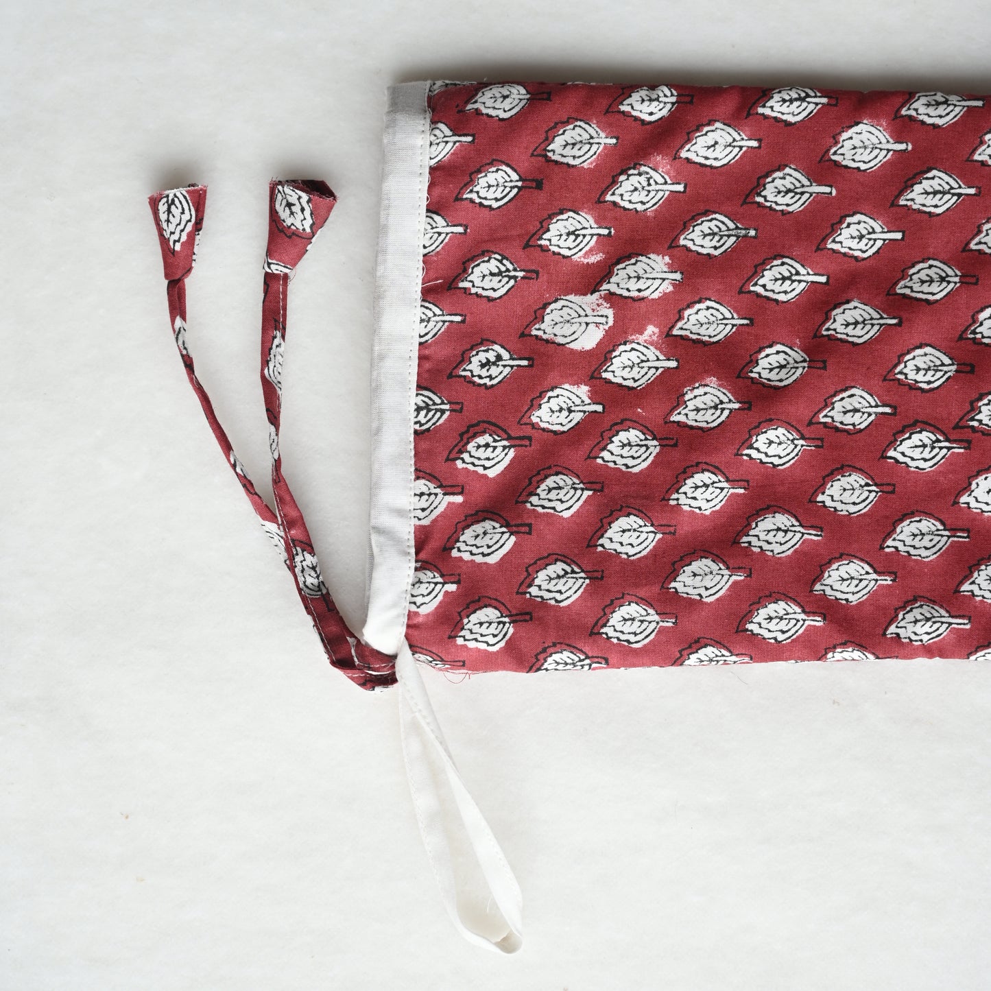Ivory Leaf Crimson Festive Stocking