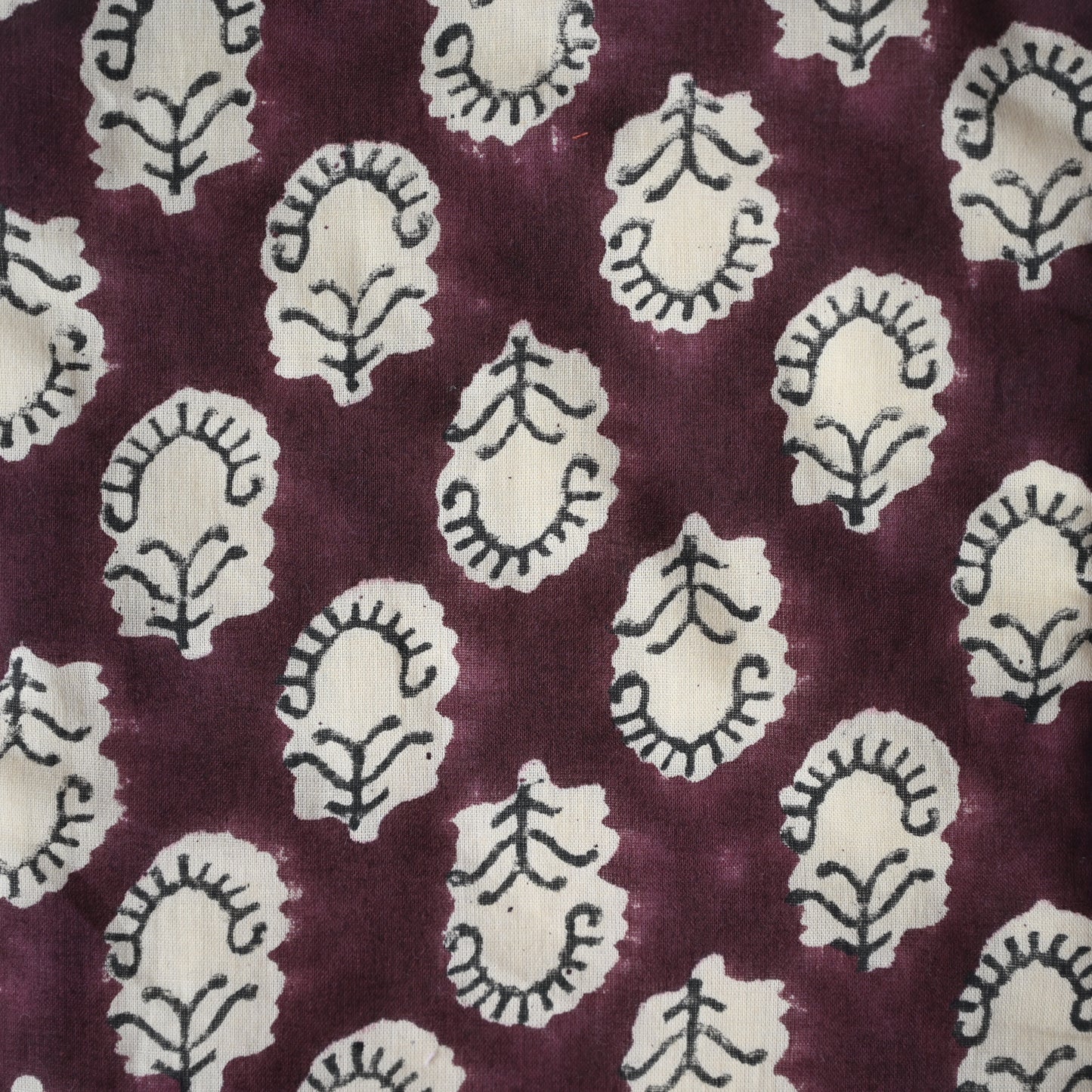 Burgundy Scallop Motif Cotton Stocking