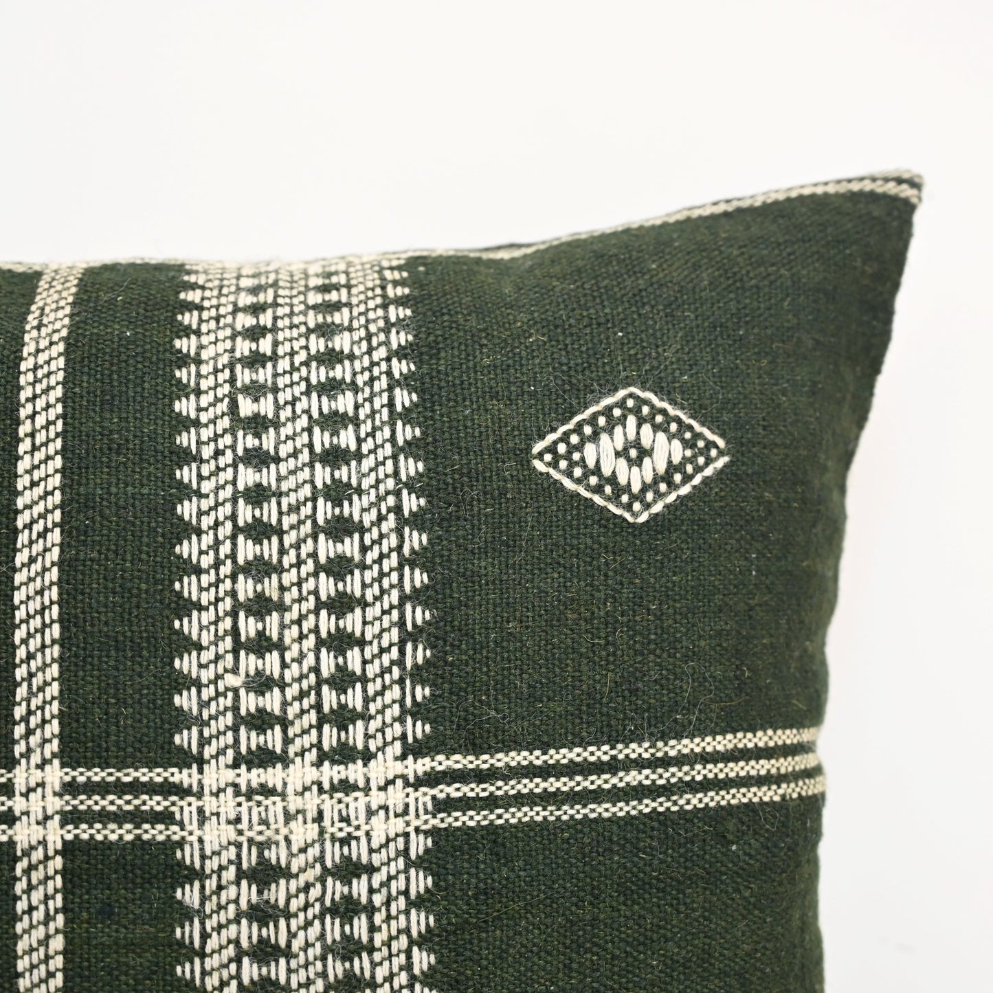 SCOTT ARSTISANAL GREEN FRINGED CUSHION