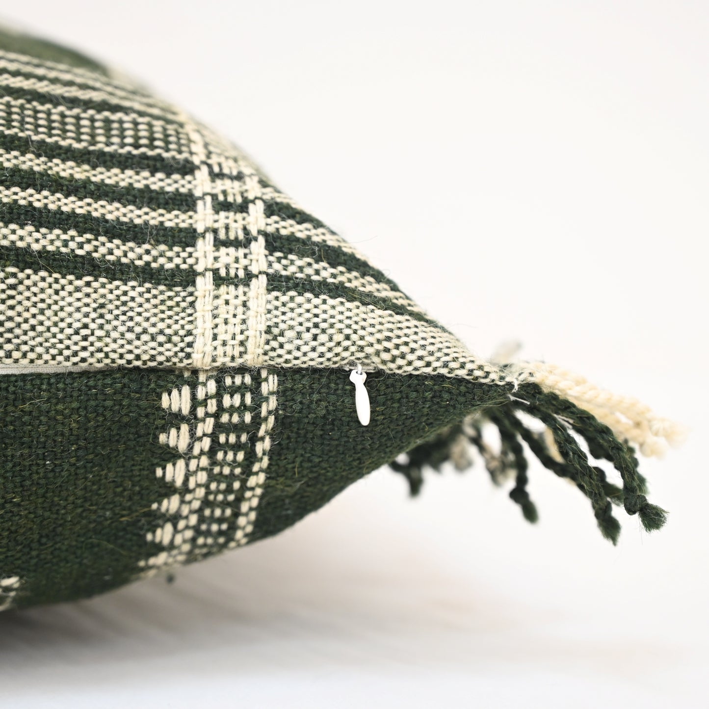 SCOTT ARSTISANAL GREEN FRINGED CUSHION