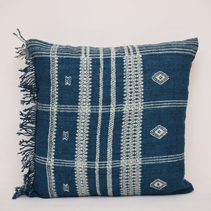 WALTER NAVY FRINGED CUSHION COVER