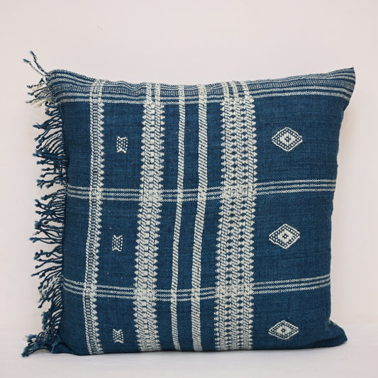 Walter Navy Fringed Cushion Cover