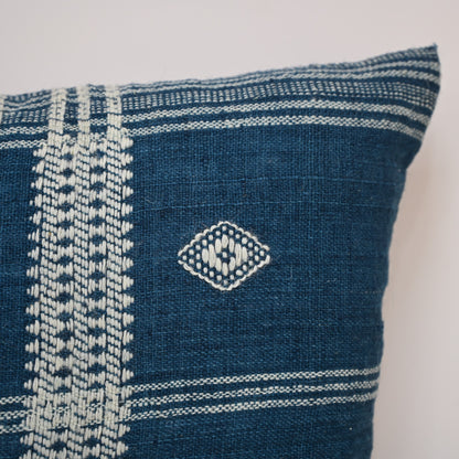 WALTER NAVY FRINGED CUSHION COVER