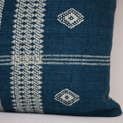 WALTER NAVY FRINGED CUSHION COVER