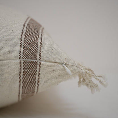 Maverick Rustic Cocoa Stripe Cushion